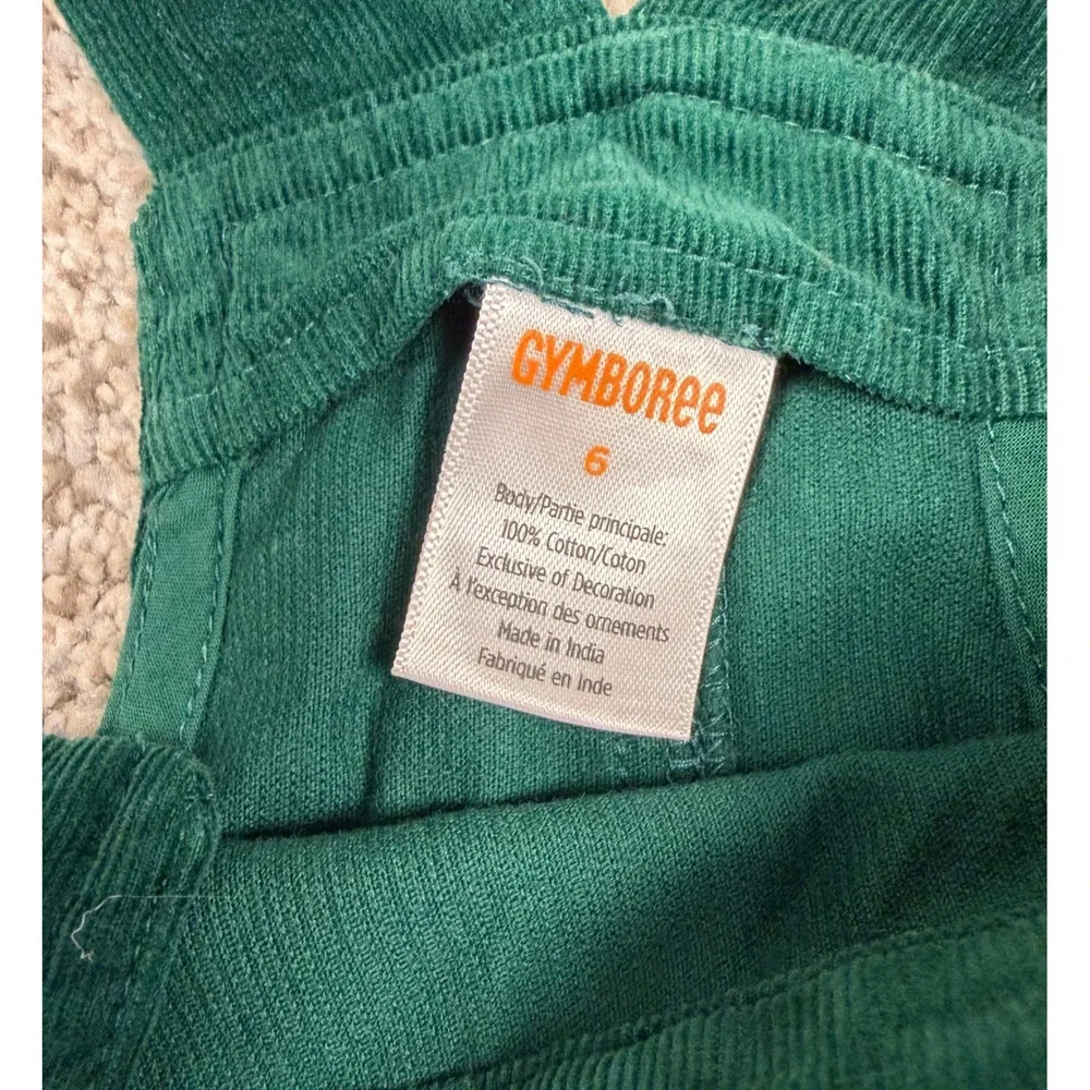 Gymboree‎ Jumper Dress Kids Size 6 Green Gingerbread Corduroy Overall